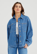 CUP OF JOE DENIM blouse lange mouw