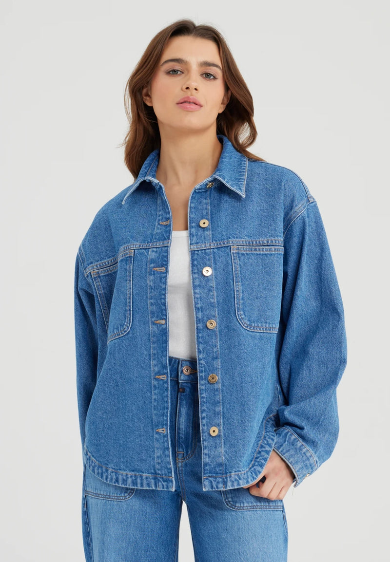 CUP OF JOE DENIM blouse lange mouw