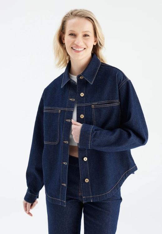 CUP OF JOE DENIM blouse lange mouw